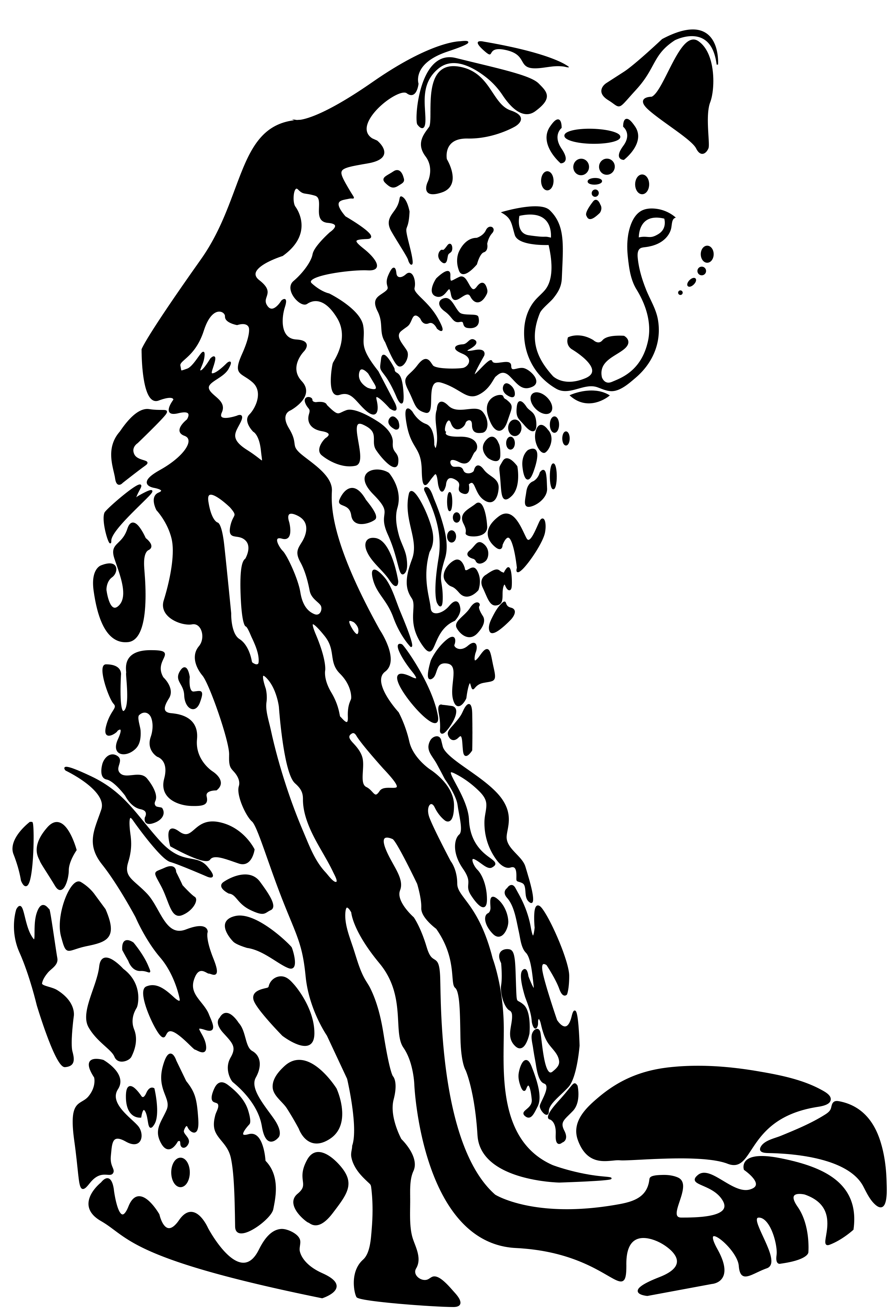 A king cheetah designed for silk-screening